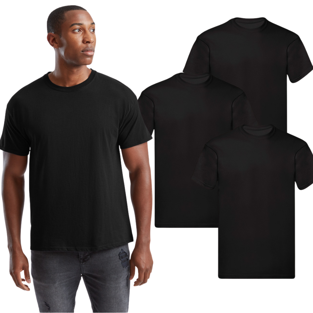 Zestaw czarnych koszulek 100% BAWEŁNA 3/5/8