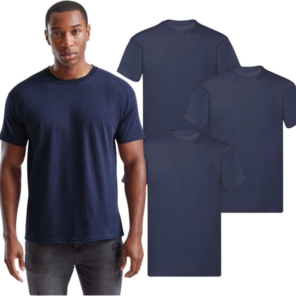 Zestaw granatowych koszulek 100% BAWEŁNA 3/5/8