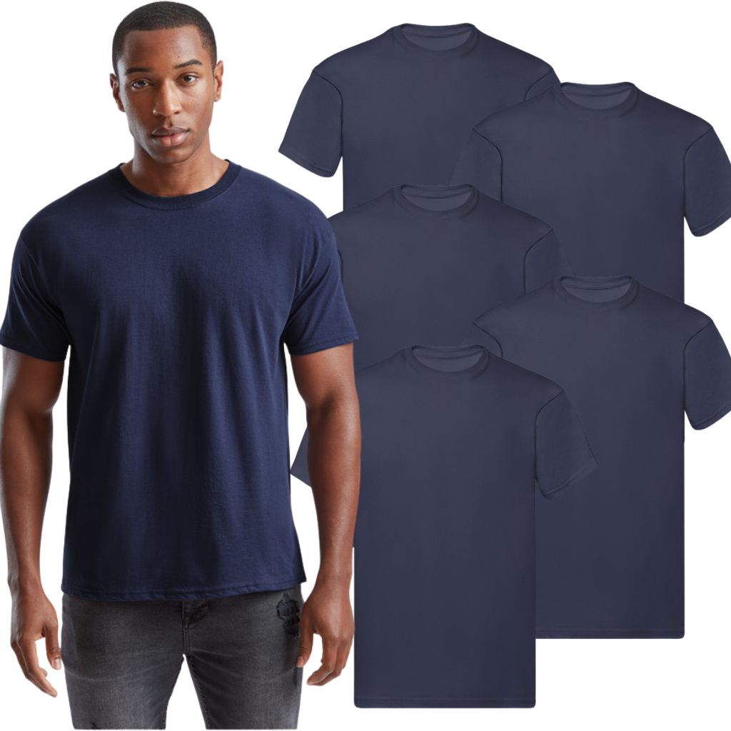 Zestaw granatowych koszulek 100% BAWEŁNA 3/5/8