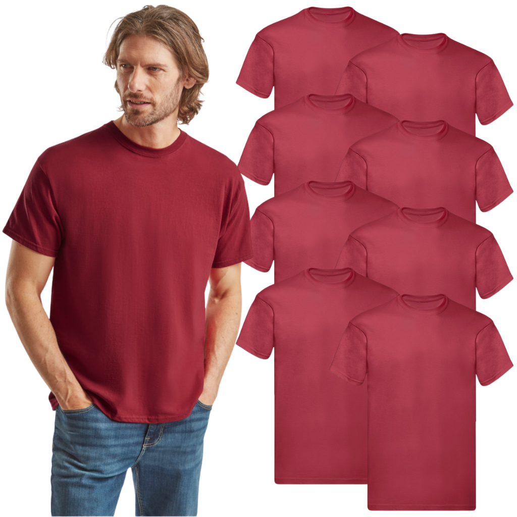 Zestaw bordowych koszulek 100% BAWEŁNA 3/5/8