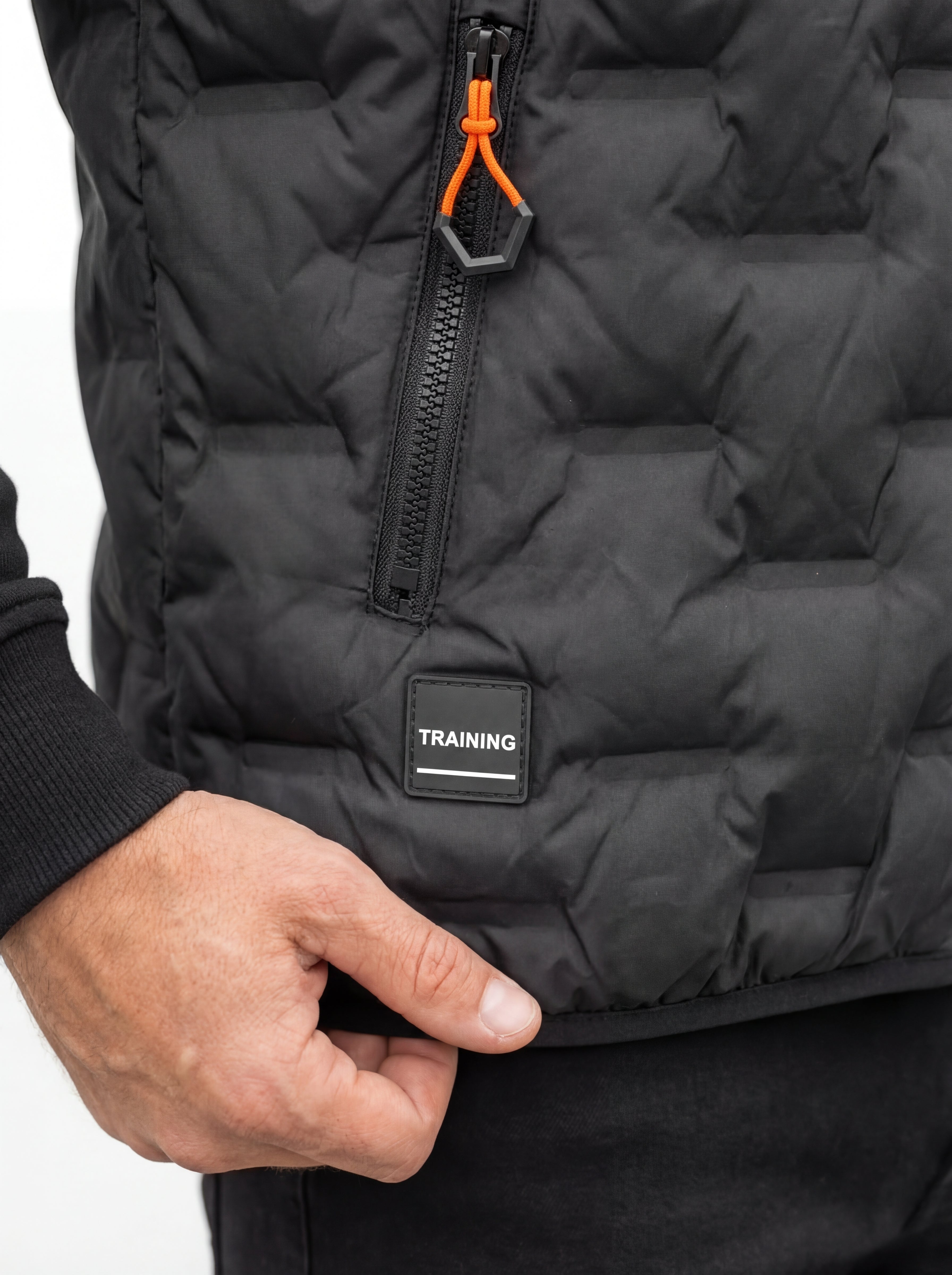 Czarna kamizelka męska z odpinanym kapturem bezrękawnik duże rozmiary 2-6XL