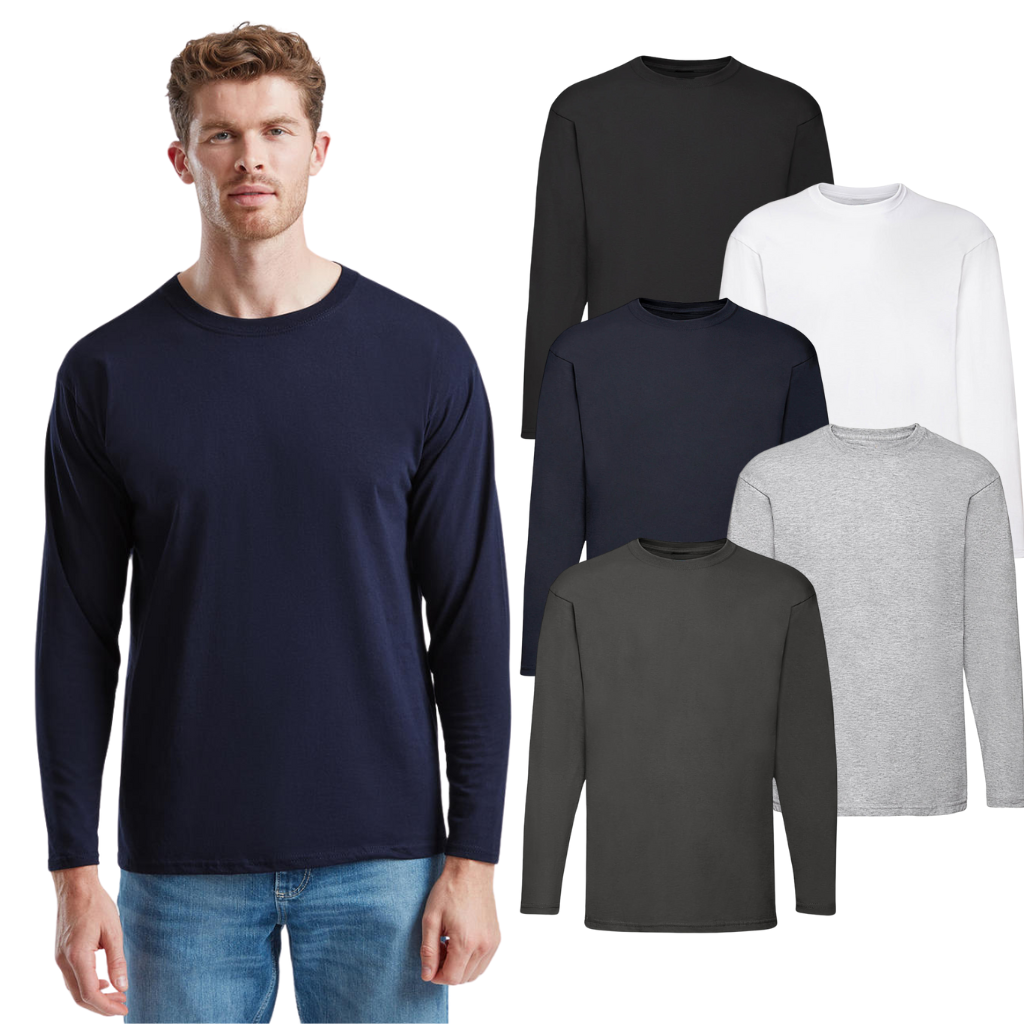 5-pack T-shirtów męskich z długim rękawem 100% bawełna 165G/M2 MEJKS_PL