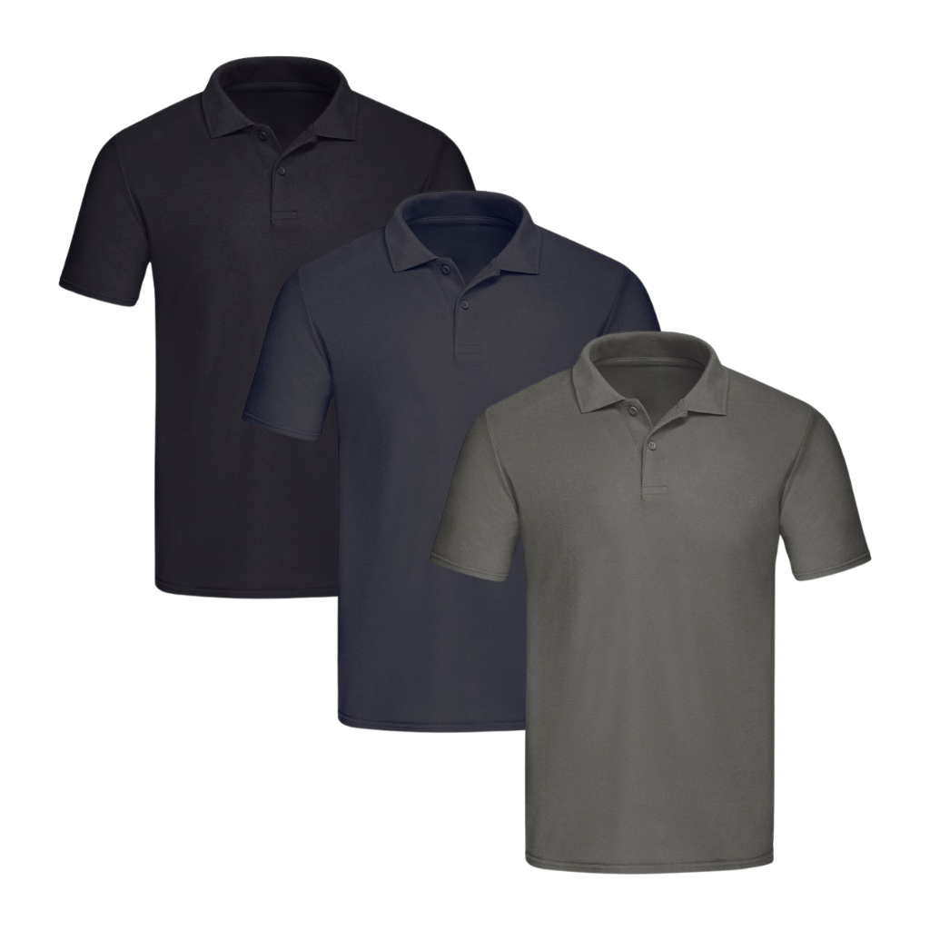 3-PACK KOSZULEK POLO MĘSKIE 100% BAWEŁNA MEJKS_PL KLASYCZNE GŁADKIE MIĘKKIE