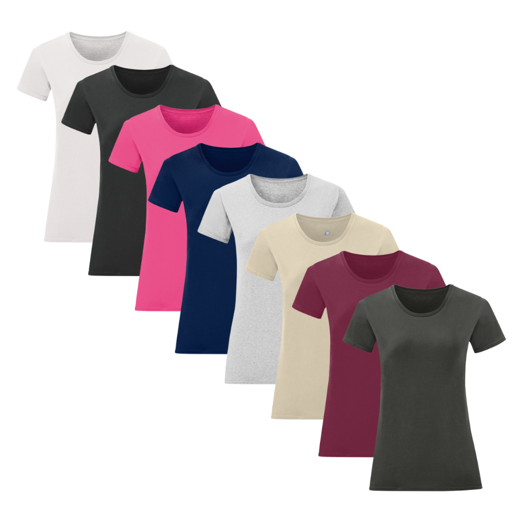 8-pack Koszulek damskich 100% bawełna MEJKS_PL KOLORY S-2XL